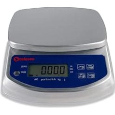 SCALESON S120 Compact Scales / Table Scales / Large Kitchen Scales / Made of High-Quality Stainless Steel / Dust and Splash Proof (IP68) / Max. 6 kg - 1 g