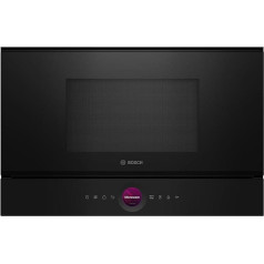 Bosch BER7321B1 Series 8 Built-in Microwave, Black, 38 x 60 cm, 900 W, Door Hinge Right, AutoPilot 10 with 10 Automatic Programmes, Cleaning Support, TFT Touch Display, LED Lighting