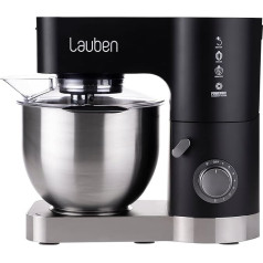 Lauben Kitchen Machine 1200BC with Copper Motor and All-Metal Gear, 1200 W, Tempered Glass Mixer, Large Capacity of 5.5 L, Kneading Machine, Dough Machine, (Black)