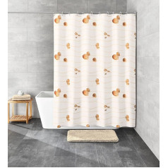 Kleine Wolke Miami Shower Curtain, 100% Polyester, Beige, 120 x 200 cm