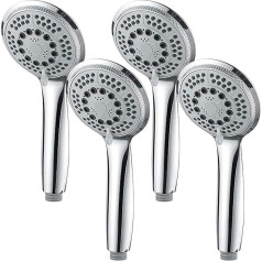 GRIFEMA COMPLENTOS-G804 Water-Saving Hand Shower, Large (Diameter, 100 mm), 3 Jet Types/Round Shower Head with Rain Shower and Massage Function, Chrome (Pack of 4)