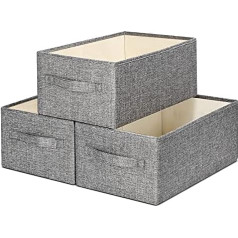 KINGSUSLAY Storage Baskets | Fabric Storage Basket for Shelves to Organize Closet Shelf Nursery Toys | Decorative Large Linen Closet Organizer Box with Handles