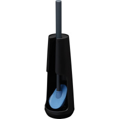 Tiger Tess Freestanding Toilet Brush Holder with Flexible Swoop Toilet Brush - Black/Charcoal