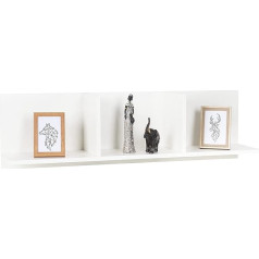 RICOO WM014-WM Wall Shelf, 106 x 30 x 22 cm, White Matt, Chipboard, Hanging Shelf, Wall Shelf, Bookcase, Picture Shelf, Photo Shelf, Kitchen Shelf, Hanging Wall Board, Cube Shelf, Floating Shelf