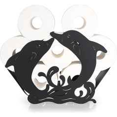 IGNPION Dolphin Shape Metal Toilet Paper Holder for Bathroom (Black)