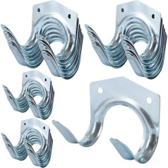 LDXDRU 30 Stück robuste Werkzeughaken mit Befestigungen, Wandhalterung, Metall-Garagenhaken, Outdoor-Wandschuppen, Haken für Garage, Schuppen, Garten, Lager, Werkstatt, Werkzeuge