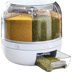 Tyenaza Grain Dispenser with 360° Rotation, Sealed Storage Container, Travel Bucket for Dry Food and Fruits, Kitchen Storage for Home (Big)