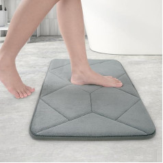 Cozary Absorbent Bath Mat, Memory Foam Bath Mat, Non-Slip Bath Mat, Washable Shower Mat, 60 x 40 cm, for Kitchen, Bathroom, Living Room