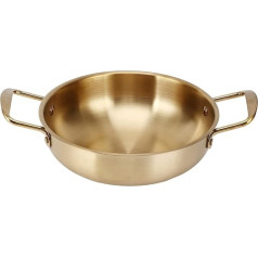 Korean Pasta Pot, Korean Ramen Pot, Double Handle, Korean Yellow Aluminium Stockpot, Gold, Stainless Steel, Hot Pot, Brewing Pan, Multi-Purpose Stew Pan, Kitchen Cooking Pot for Gas Stove, Quick