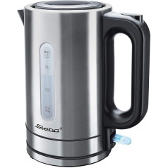 Steba WK 20 Kettle (Inox), 1.7 Litre Capacity, Easy Lid Opening at the Touch of a Button, Water Level Indicator, Easy to Clean, Automatic Shut-Off