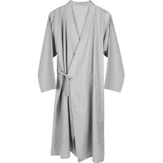 SIQITECH Pyjamas Kimono Men's Sauna Gown Cotton Cosy Nightdress Japanese Style Bathrobe V Neck Yukata with Long Sleeves Traditional Sleepwear Sleepwear Pyjamas