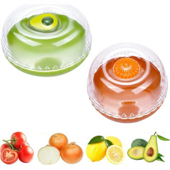NUOOO Fruit and Vegetable Storage Containers Plastic Reusable Fridge Vegetable Crisper Storage Bowls Avocado Onion Holder with Lids Pack of 2