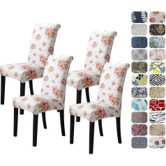 ‎Howhic Howhic Printed Pattern Chair Covers Easy Slip On Stretch Dining Chair Covers Washable Great Decoration for Home Party Banquet (Pack of 4)