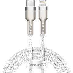 Cafule Series Metal Data USB-C - iPhone Lightning 20W PD 1m kabelis - balts