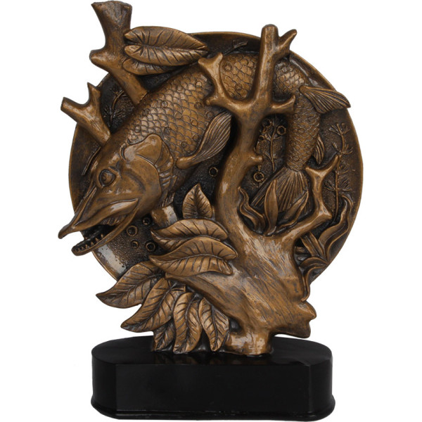 Statuete RFST3049 makšķerēšana / 23 cm / zelta krāsā