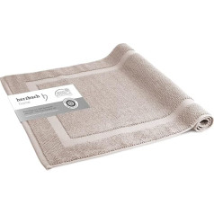 herzbach home Bath mat, 100% cotton, shower mat, 1,000 g/m², absorbent, washable (sand grey, 60 x 100 cm)