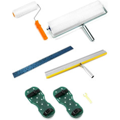 QWORK® Floor Coating Set, Bleed Roller + Epoxy Spike Shoes + Standing Squeegee Large Surface Squeegee