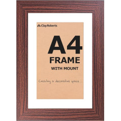Clay Roberts A4 Frame Photo Certificate Poster A4 Art Print Frame Freestanding and Wall Mountable 21cm x 29.7cm Picture Frame (Brown)
