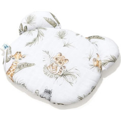 Pepi - Bear Muslin Children's Cushion 38 x 30 x 2 cm - Children's Room Cushion Made of Cotton - Children's Cushion - Decorative Cushion Children's Room - Cushion Children - (Afrimals)