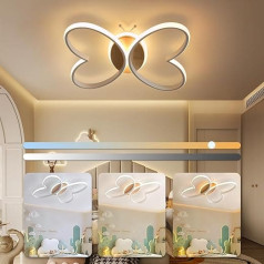 YLFXL LED Ceiling Light Children's Room 50 W Children's Room Lamp Ceiling Dimmable 48 cm Creative Butterfly Ceiling Lamp Bedroom Wooden Children's Room Lamp for Living Room, Bedroom, Children's Room
