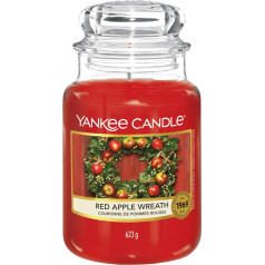 Yankee Candle Red Apple Wreath Large Jar Candle Burn Time Up To 150 Hours