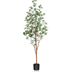 Kazeila Eucalyptus Plant Artificial 150 cm Artificial Plants Artificial Plants Large Decorative Plants with Natural Stems for Home Decor Room Decoration Bedroom Decoration (1 Pack)