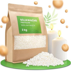 molinoRC 3 kg Soy Wax for Candles [100% Plant-Based] - Pure Premium Soy Wax for Candles with Long Burning Time - Cream White Soy Candle Wax for Pouring - Soy Wax for Candle Making