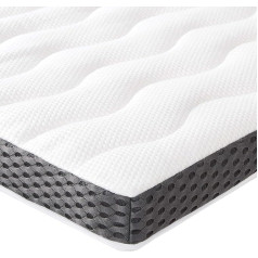 Amazon Basics - Comfort Memory Foam Mattress Topper, Plush, 140 x 200 cm, 7 cm Height, White