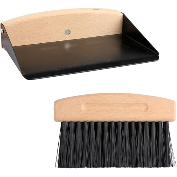 Thyonta Kleines Kehrschaufel- und Bürsten-Set aus Holz, Mini-Kehrschaufel und Handfeger-Set, tragbares Schreibtisch-Reinigungsbürsten-Set zum Kehren und Reinigen von Tisch-Arbeitsplatten-Tischen
