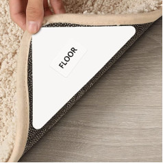 Grippers for Carpet, 8 Pack Non-Slip Carpet Pads for Hardwood Floors, Non-Slip Carpet Corner Grippers for Carpets, Carpet Tapes to Prevent Slipping for Tiles, Reusable