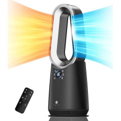 Ultty Tower Fan Heater, Energy-Saving, 2000 W Tower Fan with Cooling and Heating, Electric Heaters, Heating Electric for Living Room, Bedroom, Office, Black