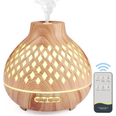 Czemo Aroma Diffuser 400 ml Ultrasonic Humidifier Fragrance Oil Burners Aromatherapy Diffuser with Remote Control and 14 Colours LED for Yoga Office Bedroom