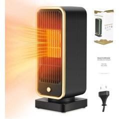 Ceramic Fan Heater, 500 W 220 V 3s Fast Heating PTC Ceramic Electric Heater with Overheating Protection and Tilt Protection, Eco Mini Thermostat Heater for Indoor Office Bedroom Living Room