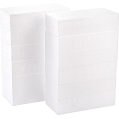 YOUEON 12 Pieces Foam Blocks, 20 x 10 x 5 cm Foam Rectangle Blocks, White Thick Foam Panels, Foam Building Blocks, Polystyrene Blocks for Arts and Crafts, Sculpture, Modelling