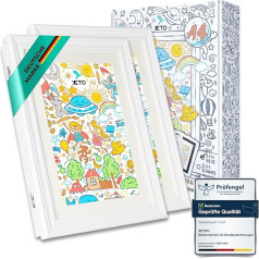 XETO Picture Frames for Children's Drawings A4 Pack of 2 | Hinged for Collecting and Displaying Children's Artwork, School Projects, Certificates and More (White - Set of 2)