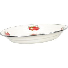 Yardenfun Enamel Serving Tray Tea Snacks Party Buffet Accessories Dried Fruit Storage Holder