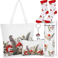 VAIPI Mushroom Gifts for Women Plant Gifts for Mushroom Lovers 20oz Stainless Steel Insulation Mushroom Mug with Canvas Bag Christmas Mushroom Theme Gifts for Plant Lovers Cute