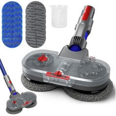 Mop Attachment for Dyson V7/V8/V10/V11/V15 Vacuum Cleaner, Electric Floor Mop with Removable Water Tank and Pack of 12 Washable Mop (Grey)