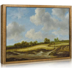 TOARTi Vintage Wall Art Prints for Living Room 12x16 inch Framed Canvas Art Wall Decor Landscape with Wheat Field Paintings Classic Landscape Wall Pictures for Bedroom