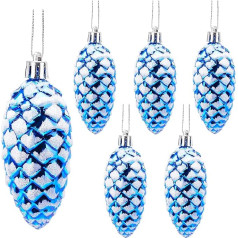 Christmas Concepts® 6 Pack - 90mm Shiny & Sparkly Pine Cone Baubles - Christmas Tree Ornaments