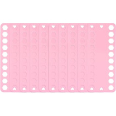 sourcing map 10 Stück Stickgarn-Organizer-Karten, 20 Positionen, PP-Kunststoff, 19,5 x 8 cm, Kreuzstich-Fadenhalter für Näharbeiten, Handarbeit, Garnhalter, Rosa