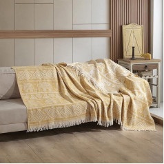 Milam London Boho Throw Blanket, Bohemian Throws for King Beds, Reversible Bohemian Bedding, Sofa Throw, Large 3 Seater Bedspread, 220 x 240 cm, Anthracite