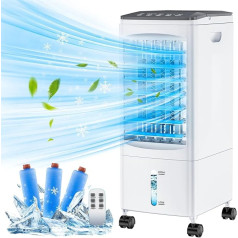 Large Air Conditioner Portable Quiet 4 in 1 Evaporative Air Conditioner 5.5L Tank Timer 1-7H 2 Modes 3 Speed Wheels Remote Control for Home and Office