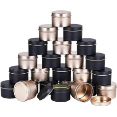 CosyCaya 24 Pack Candle Tins with Lids 4oz Metal Candle Jars for DIY Candle Arts and Crafts Party Favors and Gifts