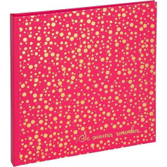 Exacompta PLUM' 16152E Photo Album 300 Photos 60 White Pages 29 x 32 cm Cover Made of Raspberry Faux Leather Paper with Embossed Gold Dots and Lettering
