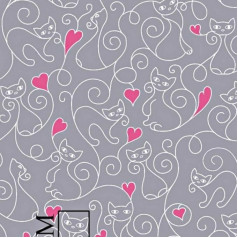 Pingianer Cat 100% Cotton Fabric Children Sold by the Metre Craft Sewing Fabric