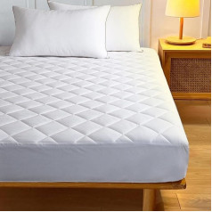AR Ware Quilted Mattress Protector Single Breathable Anti Allergy Mattress Topper 90x190cm Washable Deep Pockets Mattress Cover 30cm White
