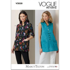 Vogue Paper Pattern V2030B5 Women's Tunic by Marcy Tilton B5 (36-38-40-42-44)