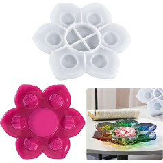 Voyyphixa Flower Candle Holder Mould Candle Holder Epoxy Resin Moulds Silicone Petal Candle Holder Silicone Moulds Epoxy Resin Casting Mould Tray for Beginners Casting Candles Jewellery Box