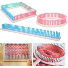 Knitting Loom Set, Multi-function Knitting Loom Kit, Round Long Knitting Looms Plastic Hat Scarf Manual DIY Tool